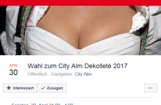 Sexistische Werbung der Bar "City Alm" Salzburg