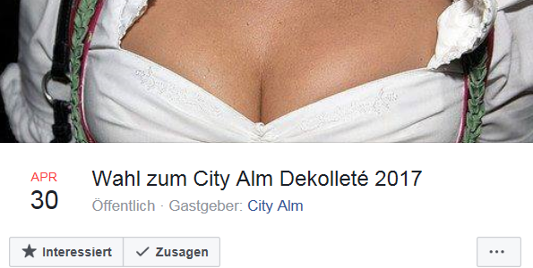 Sexistische Werbung der Bar "City Alm" Salzburg